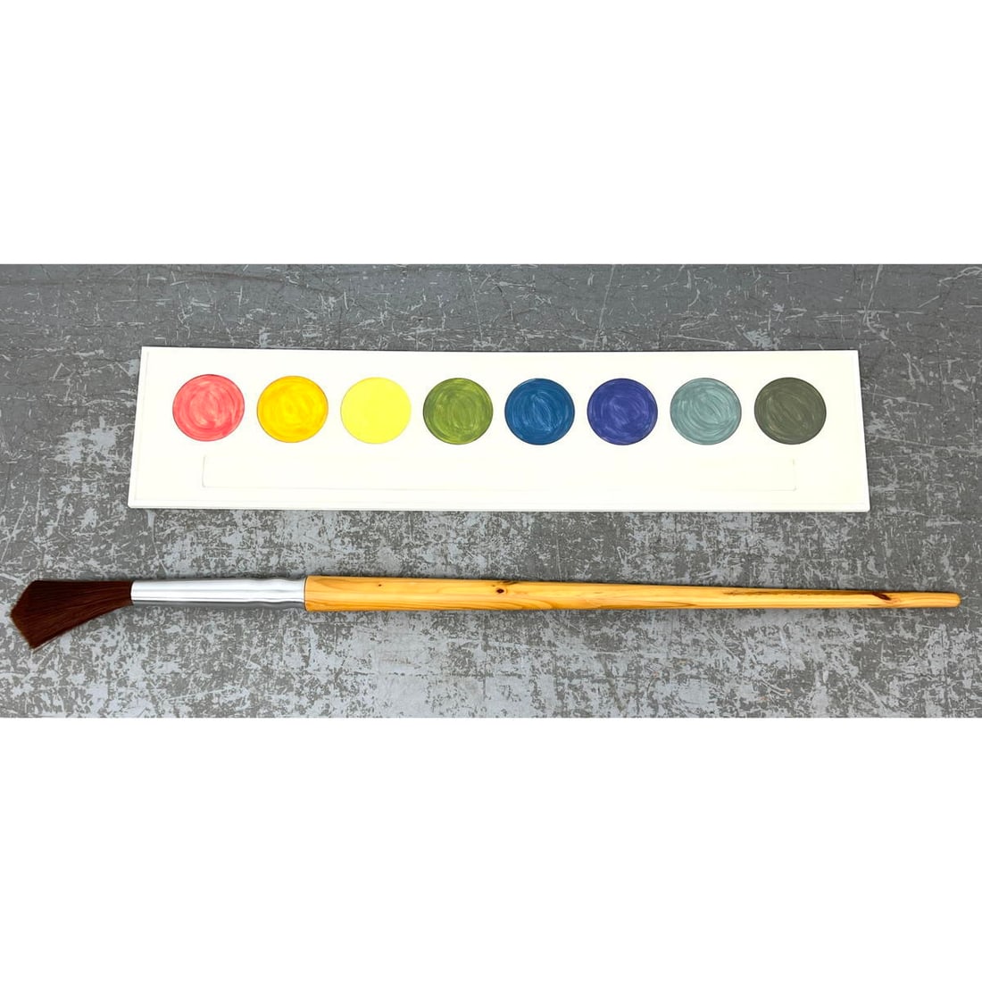 Large Artist paint brush and watercolor palette wall decoration. dimensions 60 x 13.75 x 1 (1 of 9)