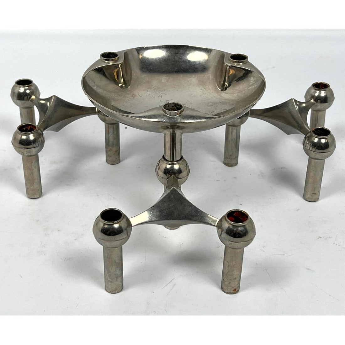 Mid Century Nagel German Stacking Candleholders and Bowl. 4 pcs. (1 of 8)