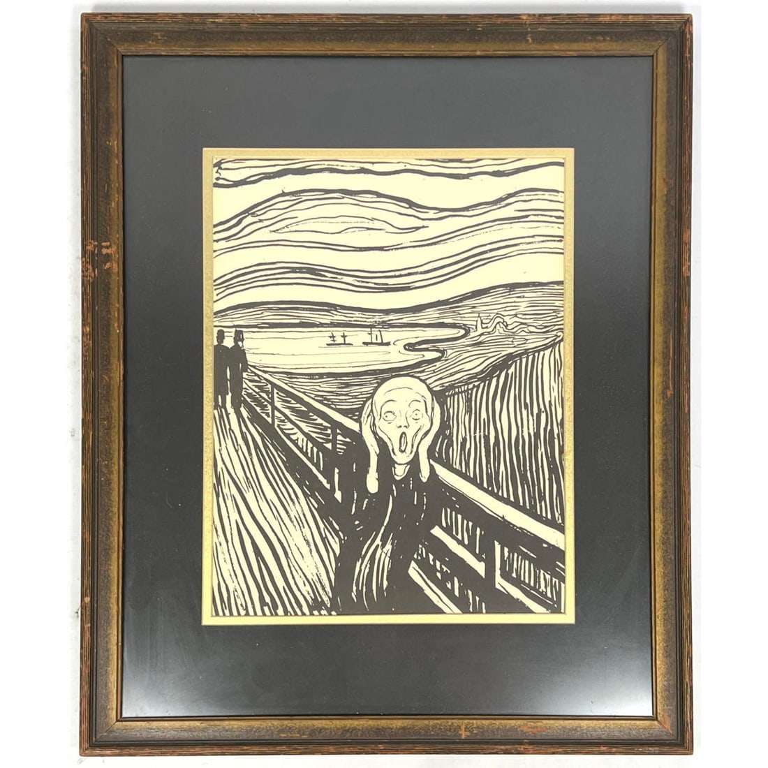 Edvard Munch Scream print.: Edvard Munch Scream print. Dimensions: Frame Height: 20 inches, Frame Width: 16 inches. - Image Size: Image Height: 12.5 inches, Image Width: 9.5 inches. --- US Packing and Shipping charge: In house s