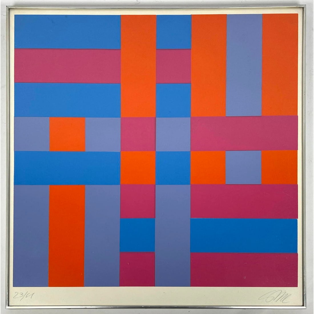Richard Paul Lohse Serigraph, Geometric Abstract. A geometric abstract serigraph. Pencil signed and (1 of 6)