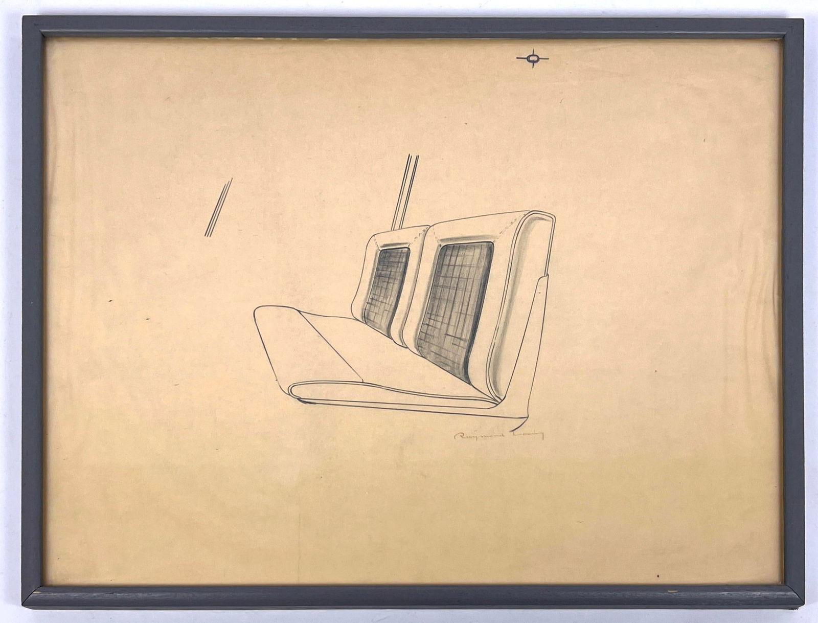 Raymond Loewy Original Drawing, Signed. from the Design of the Avanti Automobile Seat. Signed. (1 of 8)