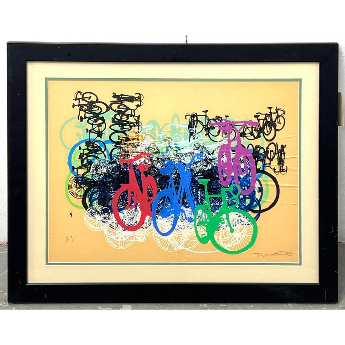Taliah Lempert Bicycle Art Off Print Finals Studio 2013 #39 Screen print, signed and numbered 39: Taliah Lempert Bicycle Art Off Print Finals Studio 2013 #39 Screen print, signed and numbered 39 Dimensions: Frame Height: 22.75 inches, Frame Width: 28.5 inches. - Image Size: Image Height: 16 inches
