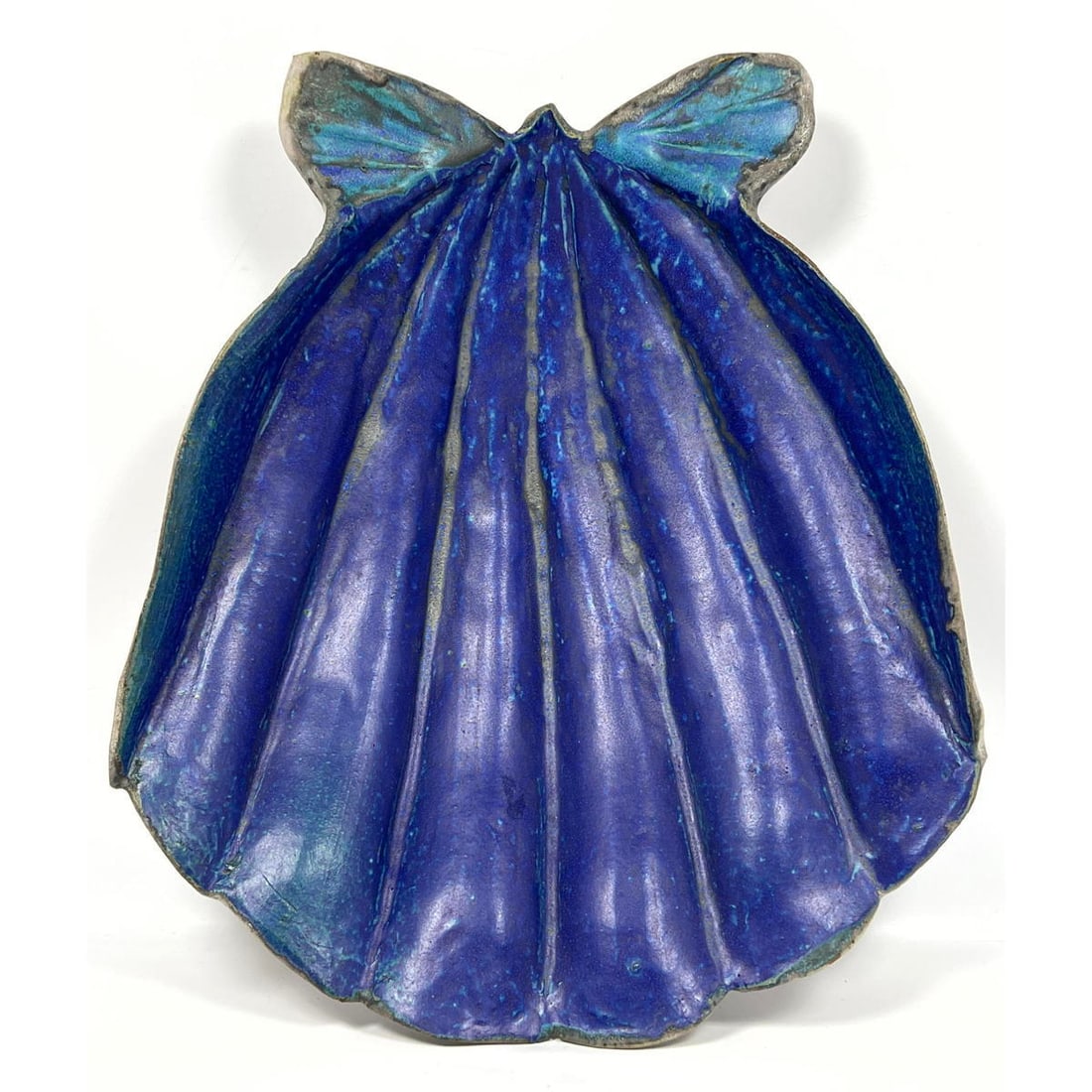 Artisan Large Glazed Ceramic Decorator Seashell Bowl Wall Hanging Grotto Style. (1 of 10)