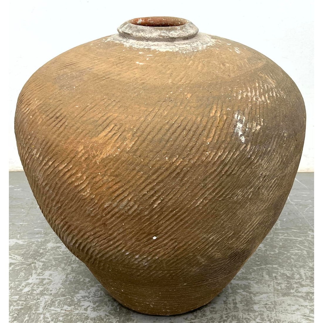 Vintage Stoneware Storage Jar Jug. Large Size with small mouth opening. Textured Surface Details. (1 of 9)
