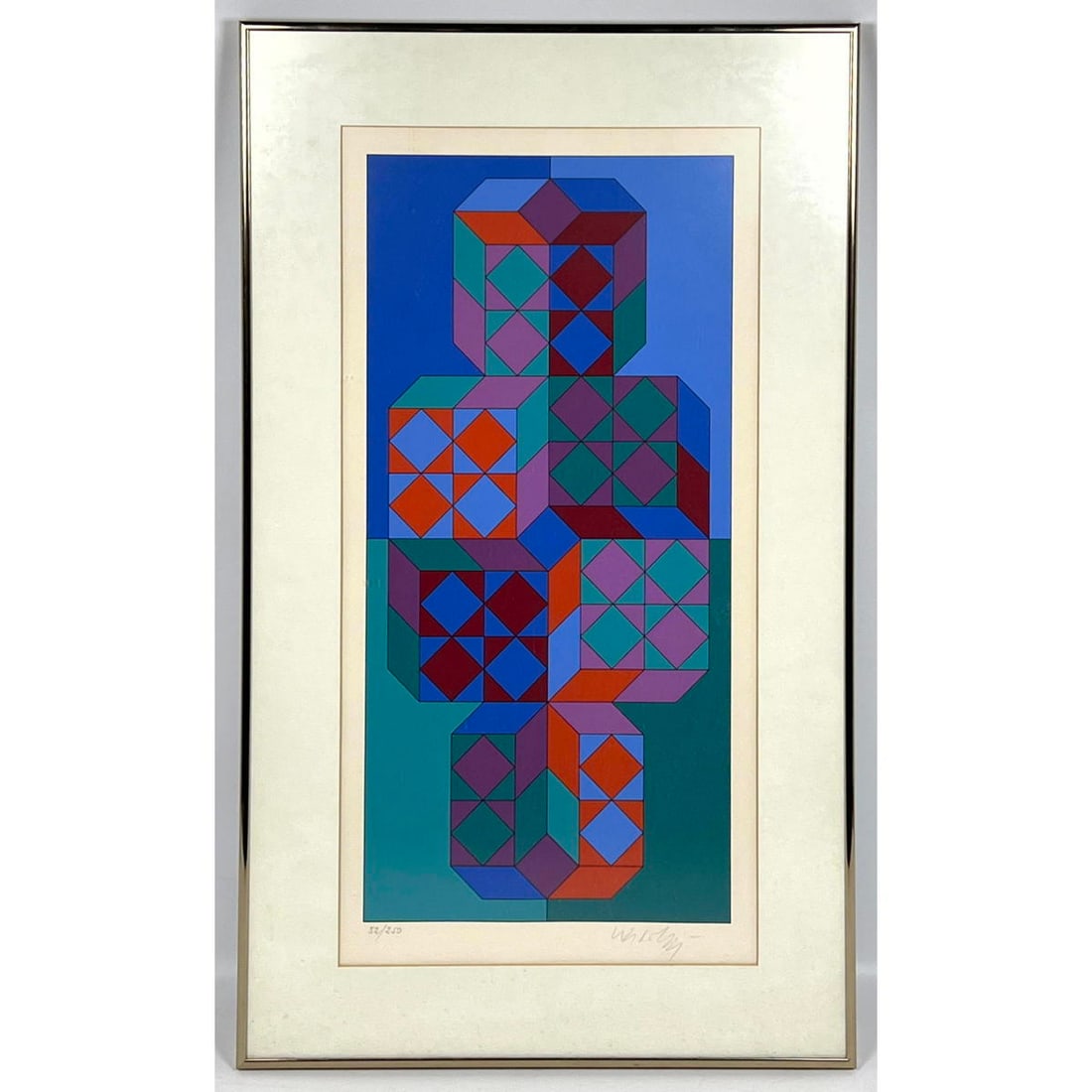 Victor Vasarely Lithograph Print. Signed and Numbered. 52/250 (1 of 9)