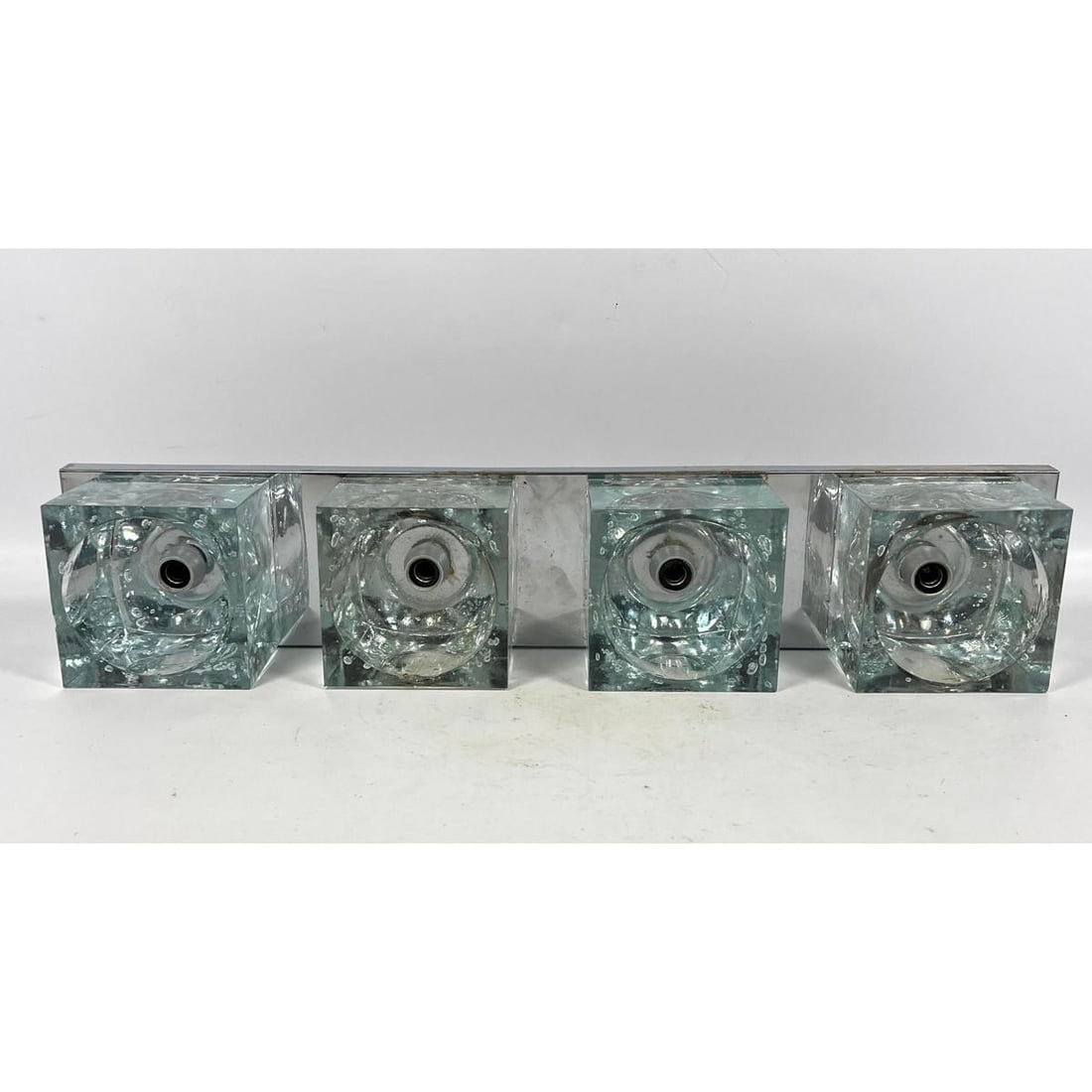 Gaetano Sciolari Ice Cube Chrome Flush Light for Lightolier. Unmarked. (1 of 9)