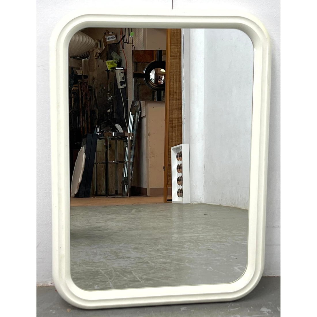 Plastic Framed wall mirror labeled Tiger. Made in the Netherlands 1970s (1 of 7)