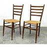 Italian Ladder Back Woven Chairs, Gio Ponti Style