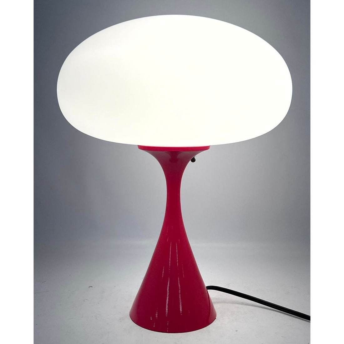 DESIGNLINE StemLIte Glass Shade Mushroom Table Lamp. Modernist Lighting. Enamel Flared style Base. (1 of 12)