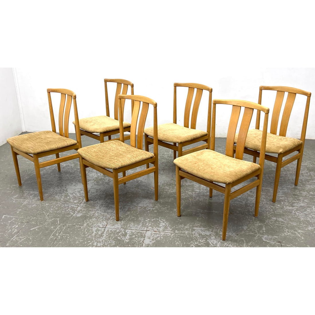 Set 6 VAMDRUP Danish Modern Dining Chairs. Stylish back frames. Label. (1 of 14)