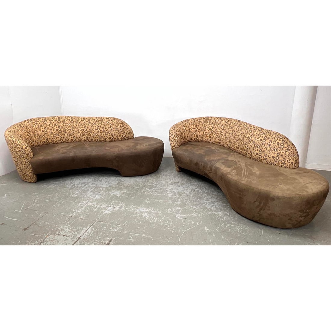 Pair Kagan Style Sofa Couches. Shaped Design. (1 of 13)