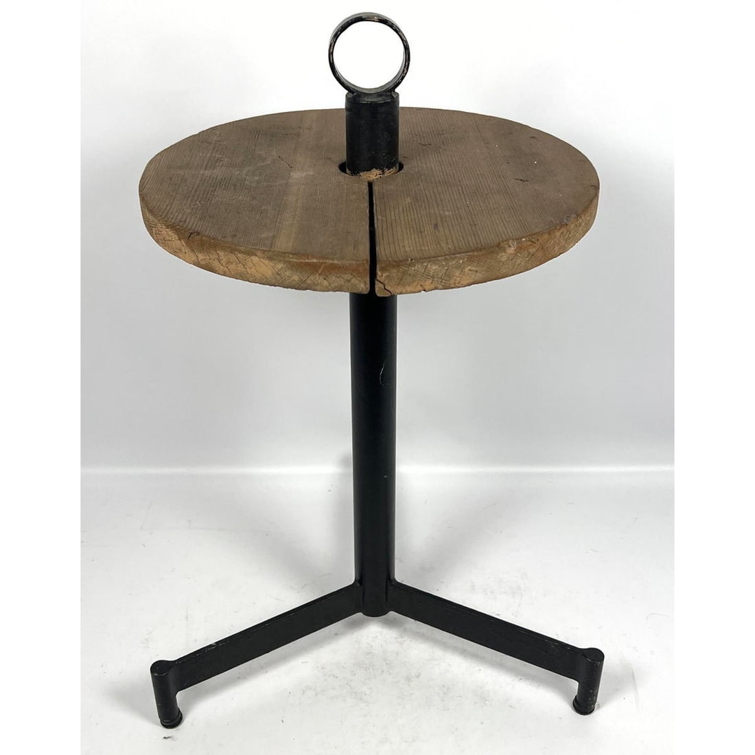 Mid Century Van Keppel Green Attributed Redwood and Iron Drinks Side Table. California Style (1 of 11)