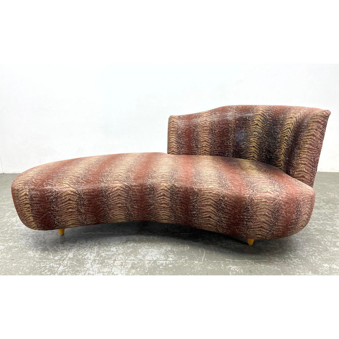CARTER Curvaceous chaise Lunge Sofa in a faux snakeskin. Kagan Style. (1 of 7)