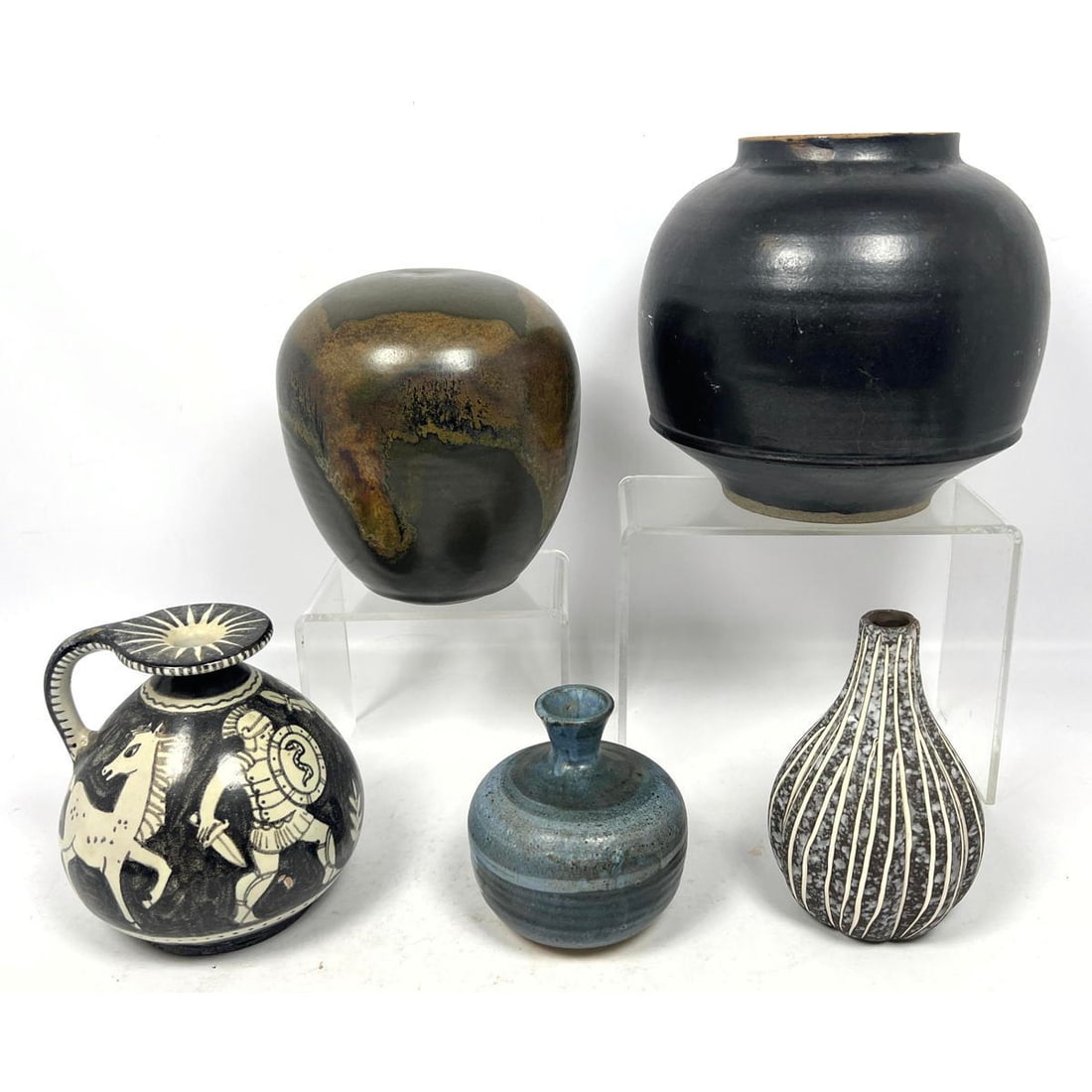 5pcs Modernist Pottery Lot. Most Signed. (1 of 18)