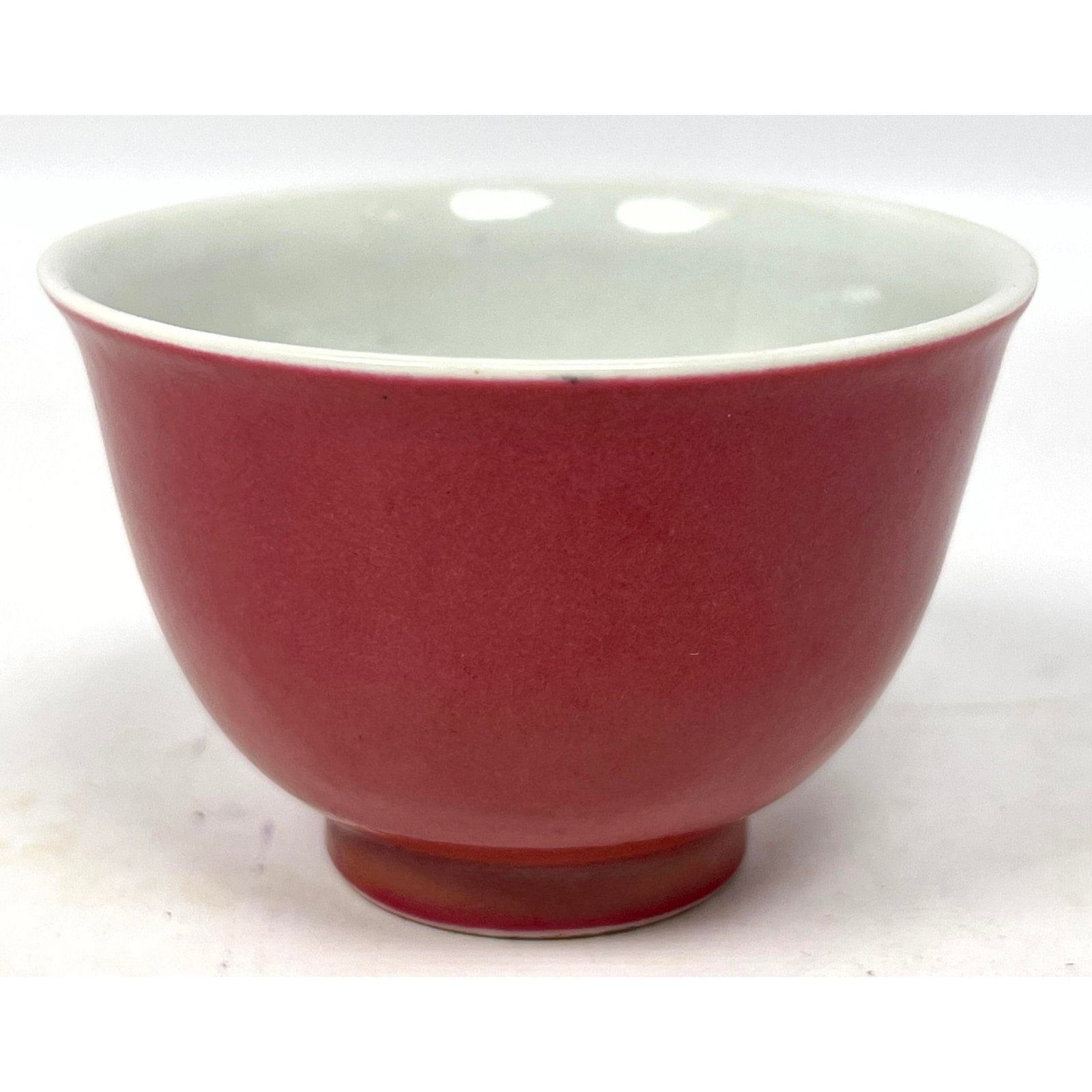 Chinese porcelain copper red tea cup. Signed. (1 of 5)