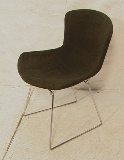 KNOLL Bertoia Wire Chair. Black Cushion. Paper ta: KNOLL Bertoia Wire Chair. Black Cushion. Paper tag.-- Dimensions: H: 30 inches: W: 21.5 inches: D: 23 inches ---