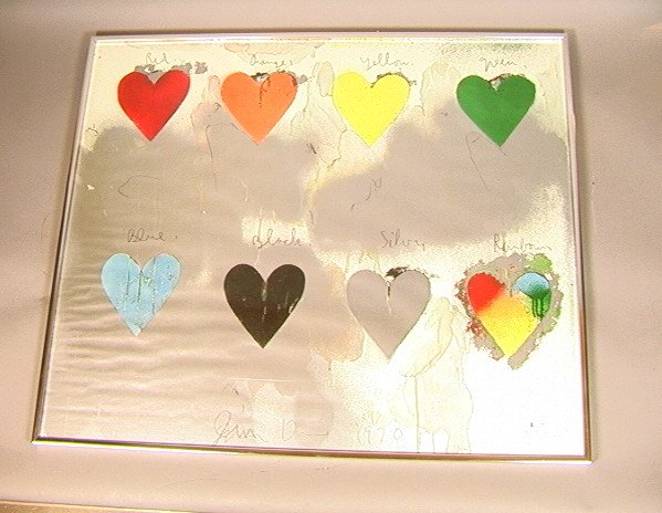 JIM DINE Rainbow Hearts Poster. Name and date on: JIM DINE Rainbow Hearts Poster. Name and date on bottom. -- Dimensions: Image Size: H: 24.5 inches: W: 29.5 inches ---