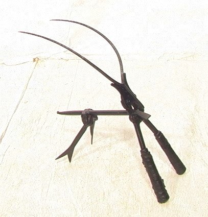 CHRISTOPHER HILTEY Found Object Sculpture "AFRICA: CHRISTOPHER HILTEY Found Object Sculpture "AFRICA 2". Repurposed Objects create a horned animal. Unmarked.-- Dimensions: H: 16.5 inches: W: 11 inches: D: 18 inches ---