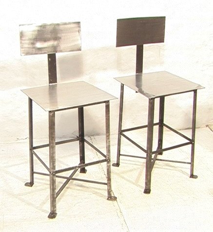 Prr Large Steel Bar Stools. Welded Industrial St: Prr Large Steel Bar Stools. Welded Industrial Steel.-- Dimensions: H: 48 inches: W: 19.5 inches: D: 20 inches ---