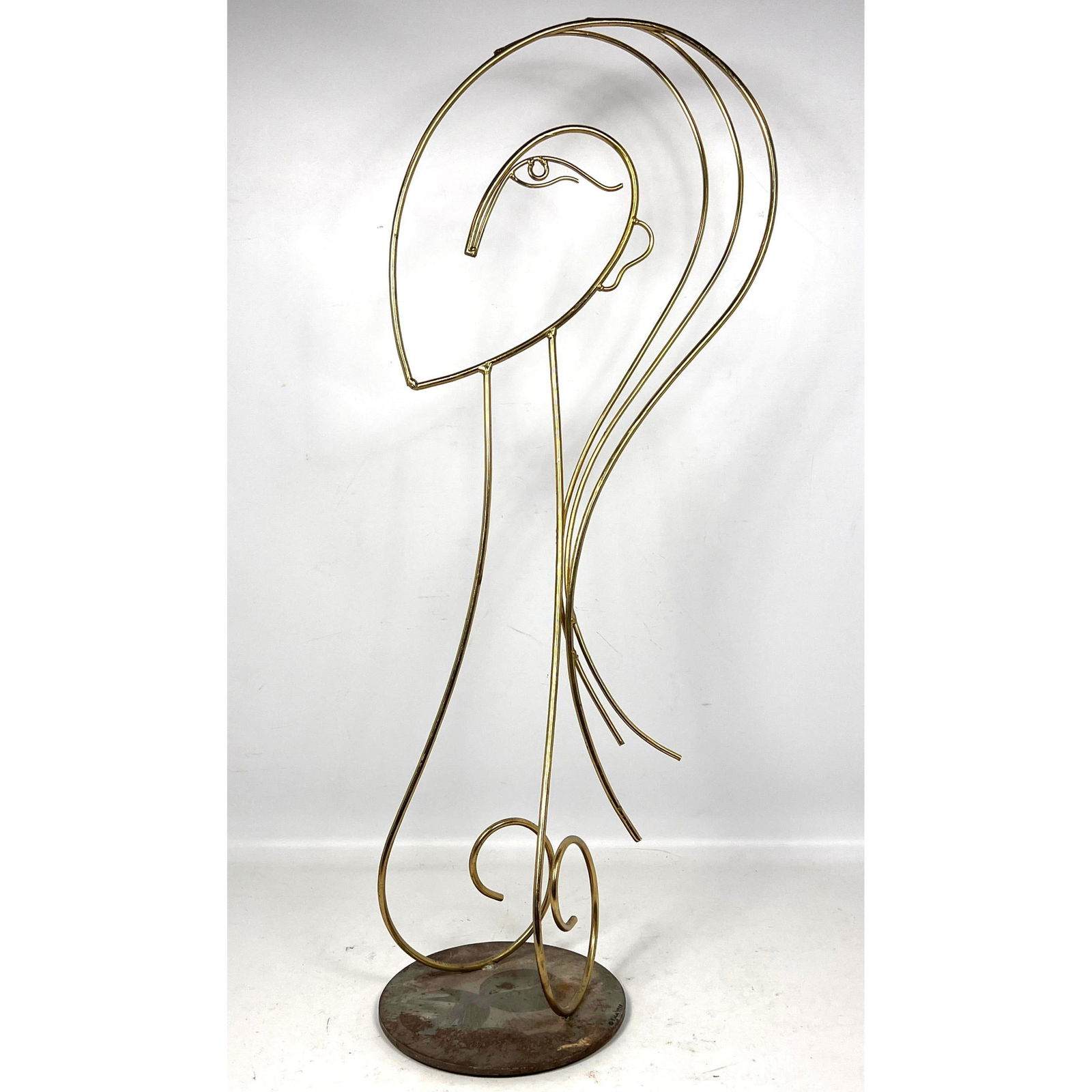 C Jere Sculptural Brass Face Table Sculpture, signed and dated 1998 (1 of 11)