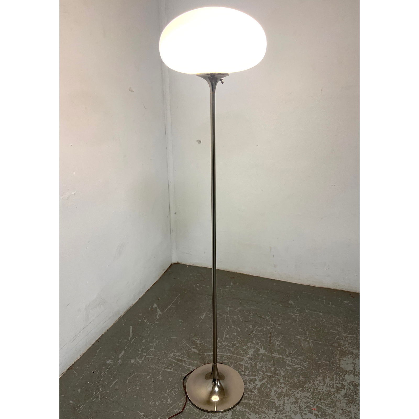 Laurel Mushroom Floor Lamp. Chrome with white frosted glass mushroom shade (1 of 9)