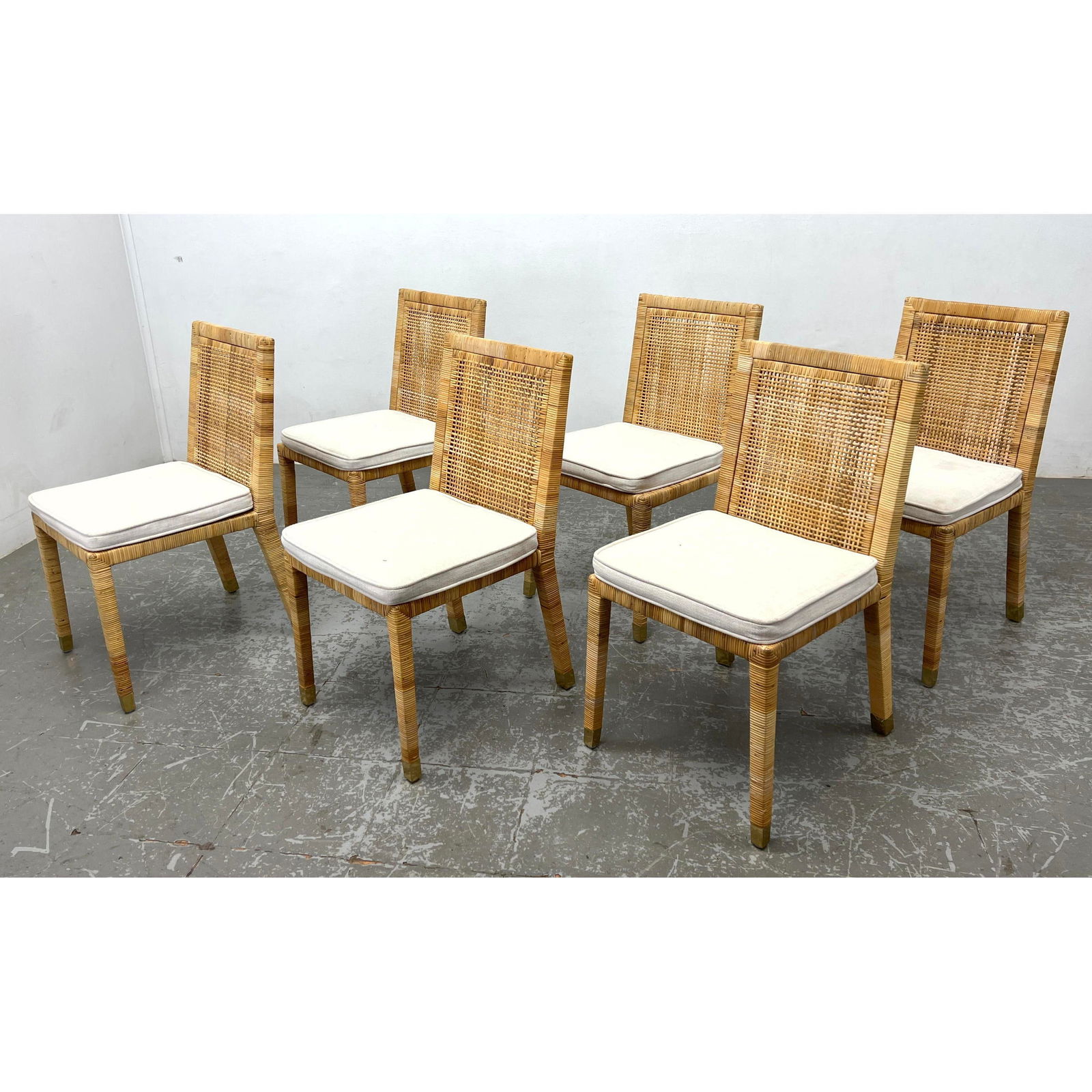 Set 6 Serena and Lily Woven Rattan Wicker Dining Chairs. (1 of 14)
