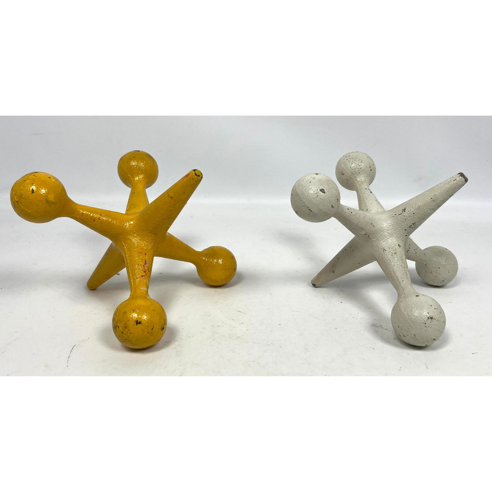 2pc Painted Finish Metal Jacks. Bookends. Modern Sculptures. Bill Curry. (1 of 8)