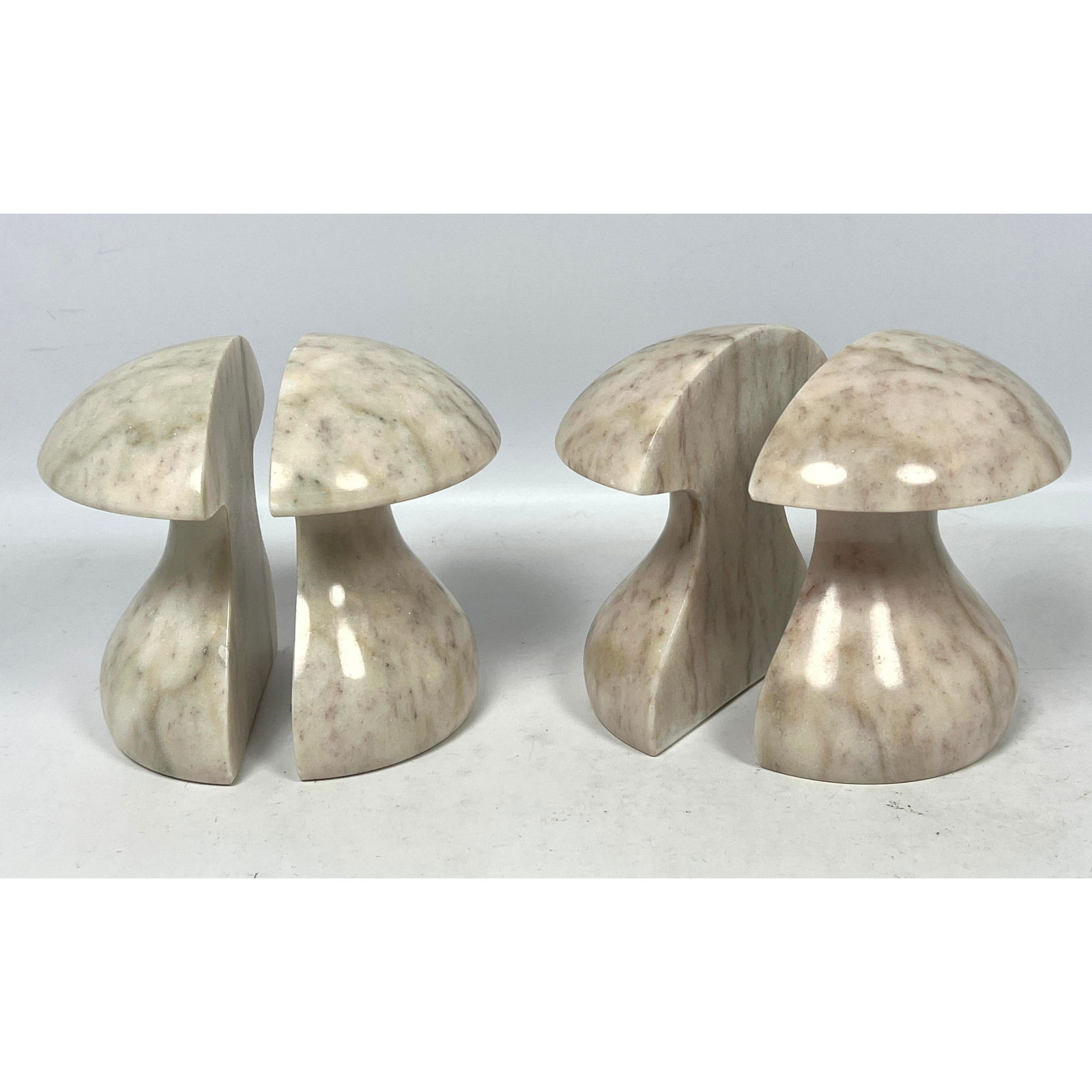 2 pair: Vintage Italian Marble Mushroom Bookends. Made in Italy (1 of 12)