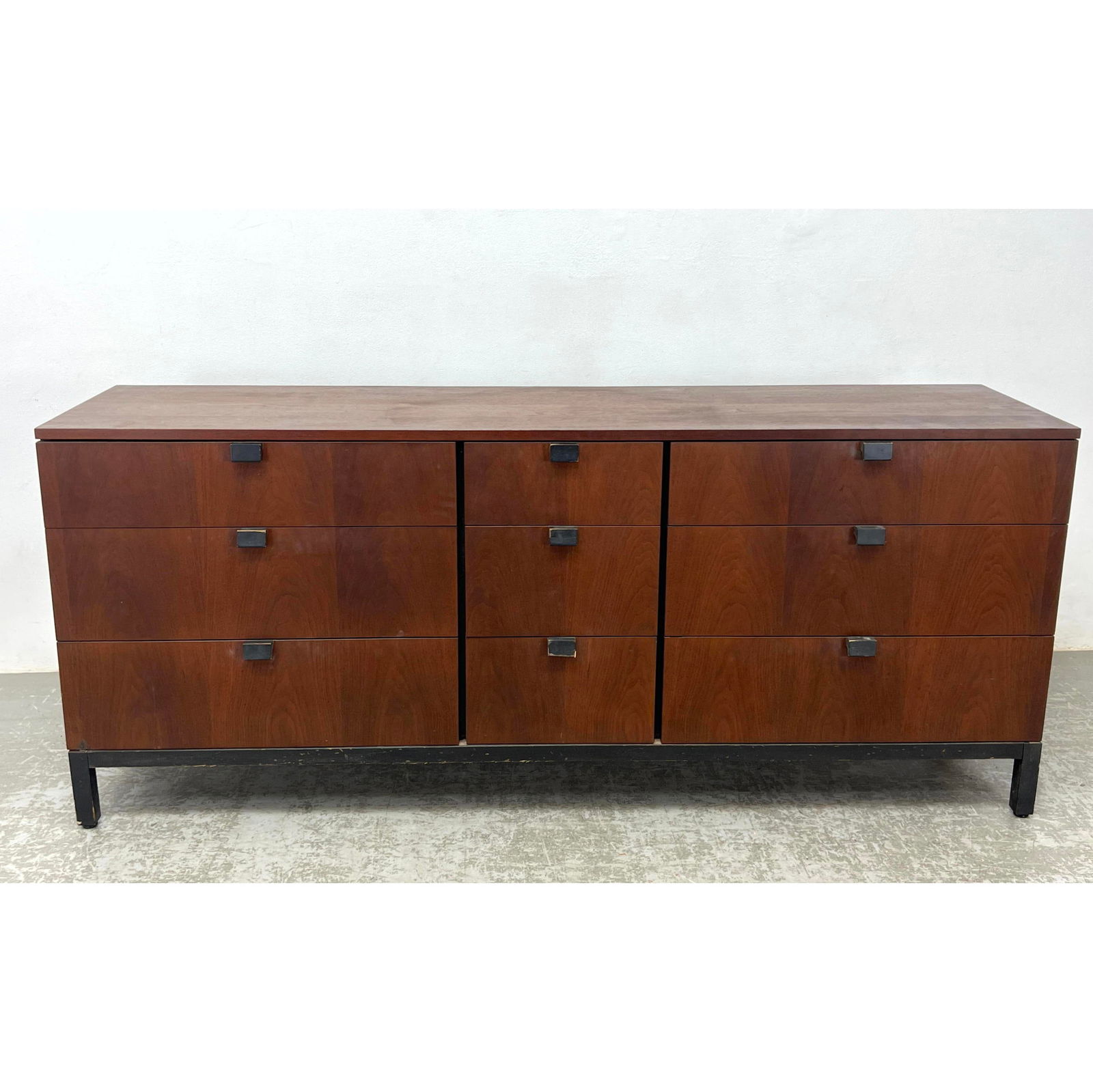 MILO BAUGHMAN for Directional Walnut Dresser. Ebonized Base. Mid Century Modern. (1 of 11)