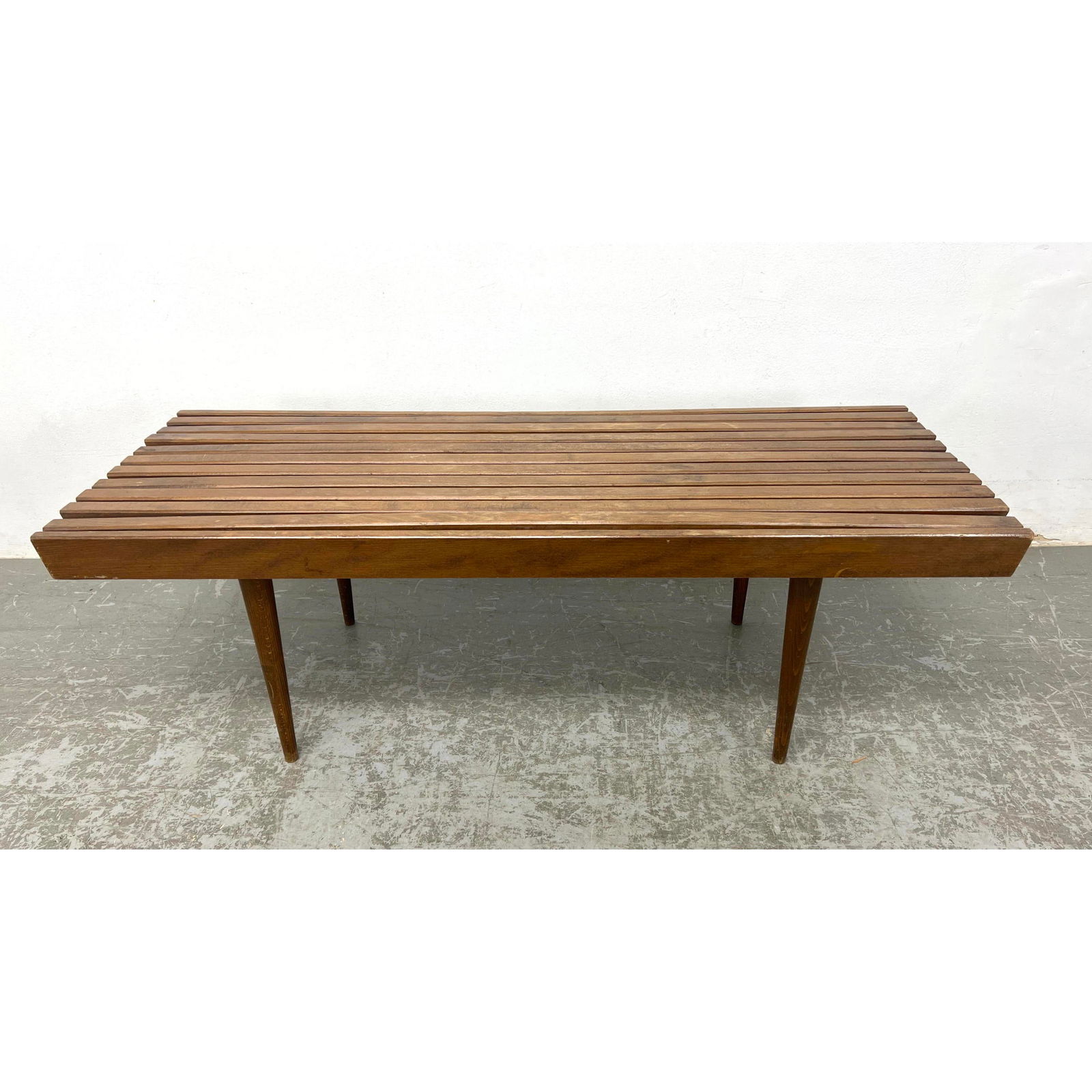 Mid Century Modern Slat Bench (1 of 6)