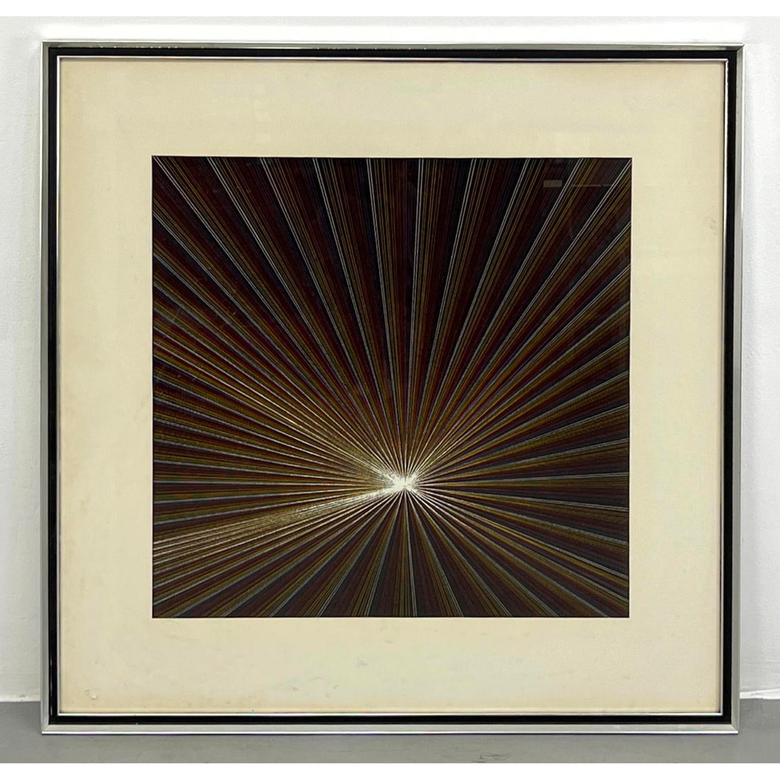 Turner original art. Laser starburst style. Black background.: Turner original art. Laser starburst style. Black background. Dimensions: Frame Height: 23 inches, Frame Width: 23 inches. - Image Size: Image Height: 34 inches, Image Width: 34 inches. --- - We offer
