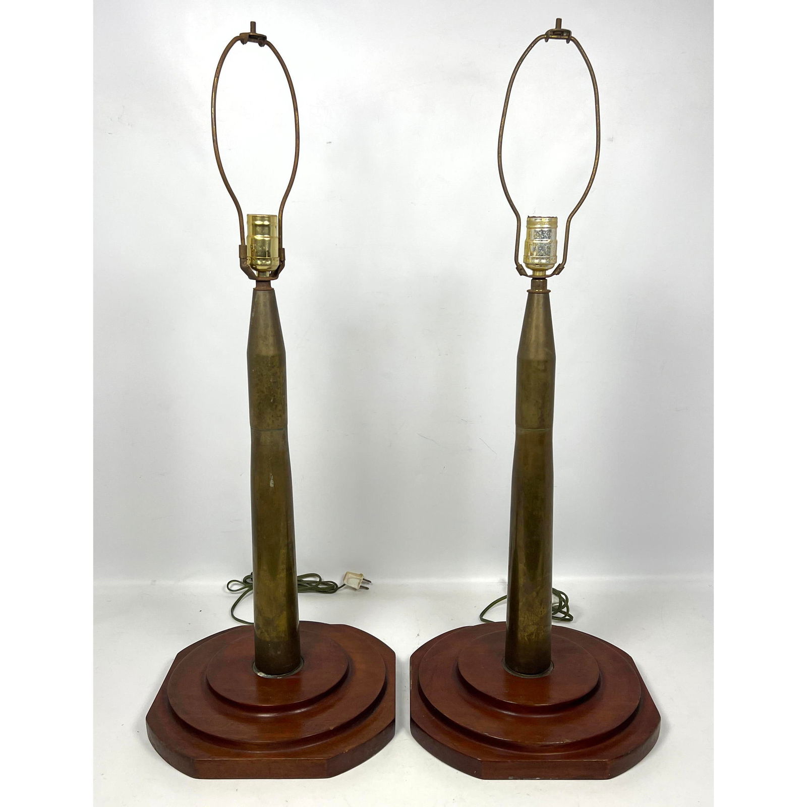 Pair WWII Trench Art table lamps (1 of 11)