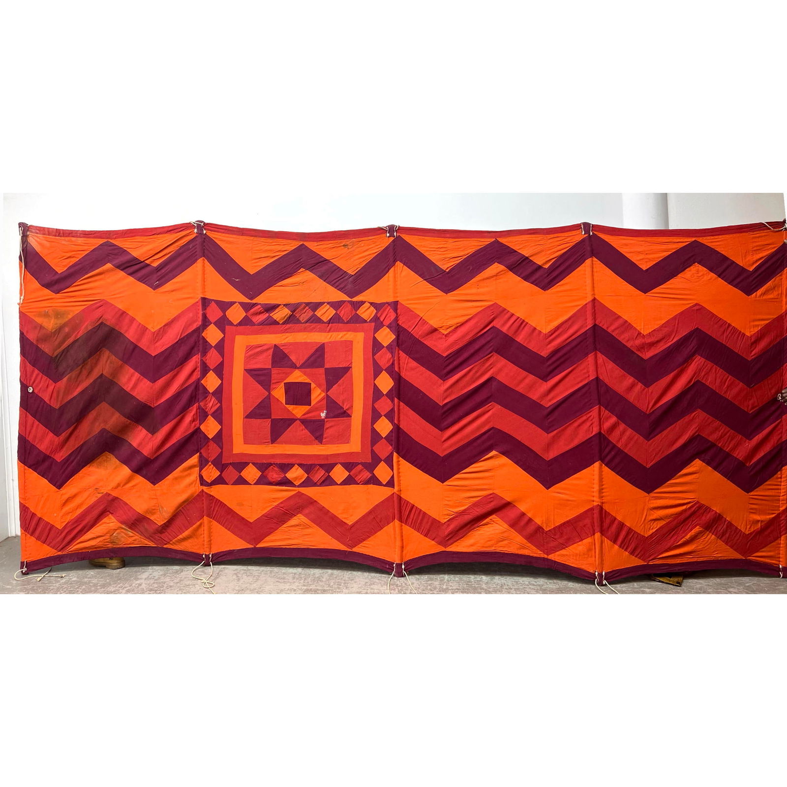 Large 15ft Long Canvas Circus Tent Panel Banner. Vintage colorful design. (1 of 15)