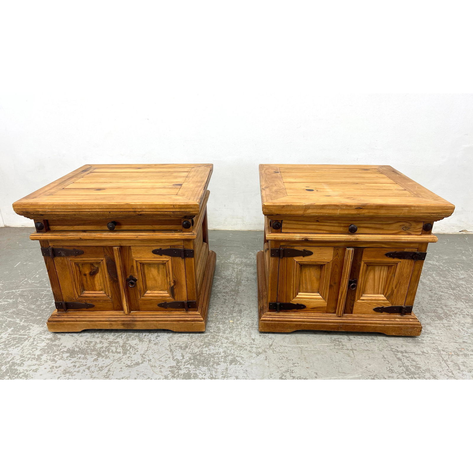 Pair Rustic Pine Night stands. Foil Made in Mexico label. (1 of 11)