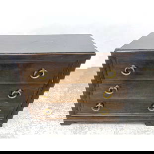 Vintage Grosfeld House Style 3 Drawer Chest Dresser. Heavy ring pulls.: Vintage Grosfeld House Style 3 Drawer Chest Dresser. Heavy ring pulls. Dimensions: Height: 33 inches, Width: 39 inches, Depth: 21 inches. --- - We offer curbside delivery for most items to NYC, Manhat