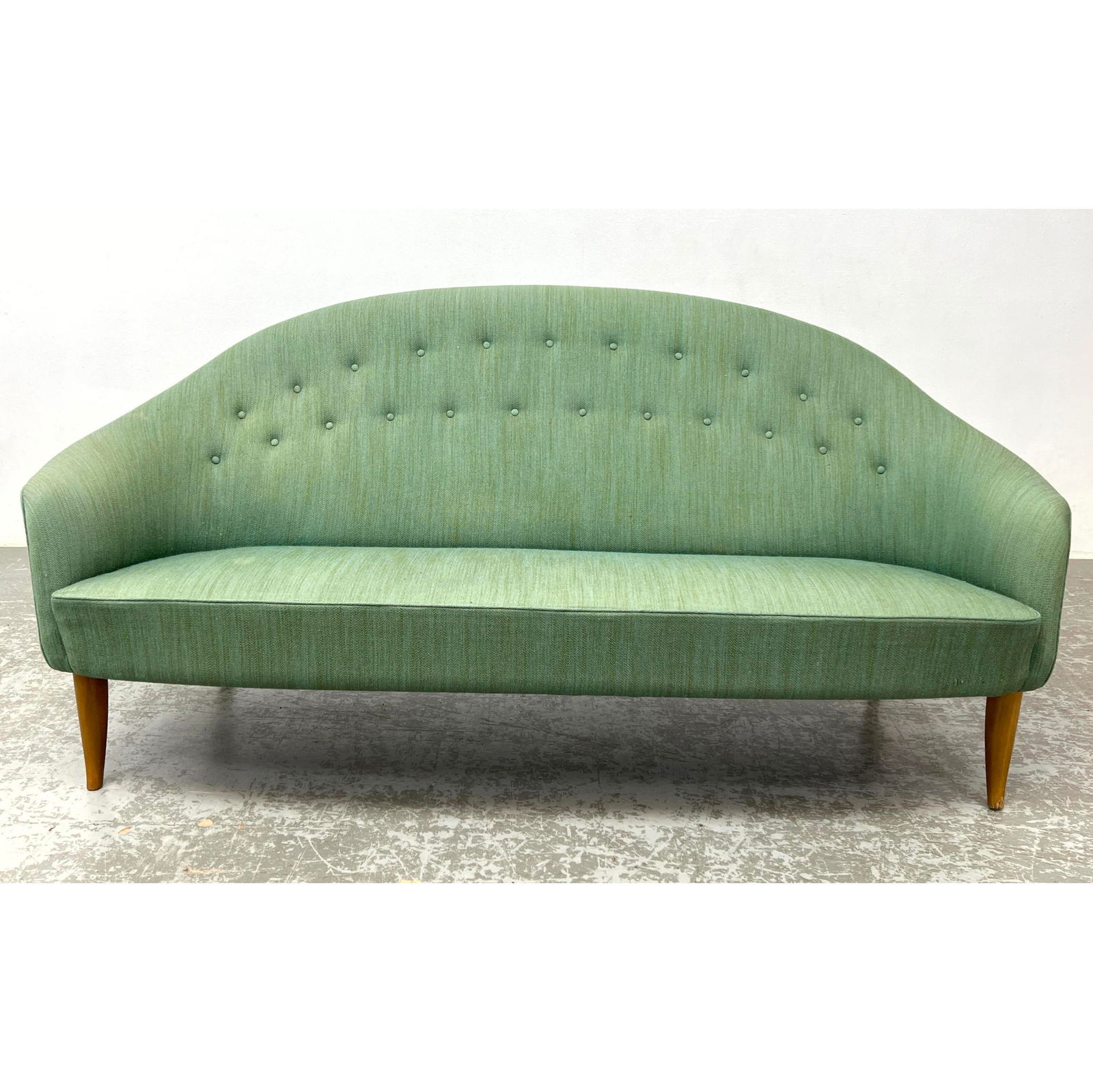 Kerstin Horlin-Holmquist Sofa Couch, Sweden, 1958. Marked with Label.: Kerstin Horlin-Holmquist Sofa Couch, Sweden, 1958. Marked with Label. Dimensions: Height: 33 inches, Width: 72 inches, Depth: 33 inches. - Seat Height: 16 inches --- - We offer curbside delivery for m