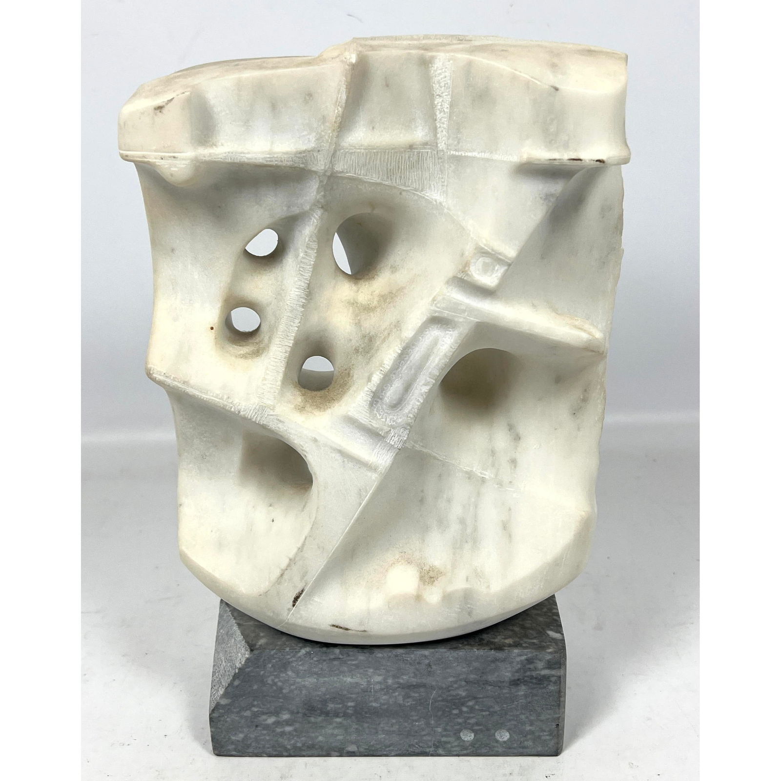 George Tkabladze Carved Marble Sculpture.  Strange Game in the Frame Marble, Granite, 2001, Signed (1 of 11)