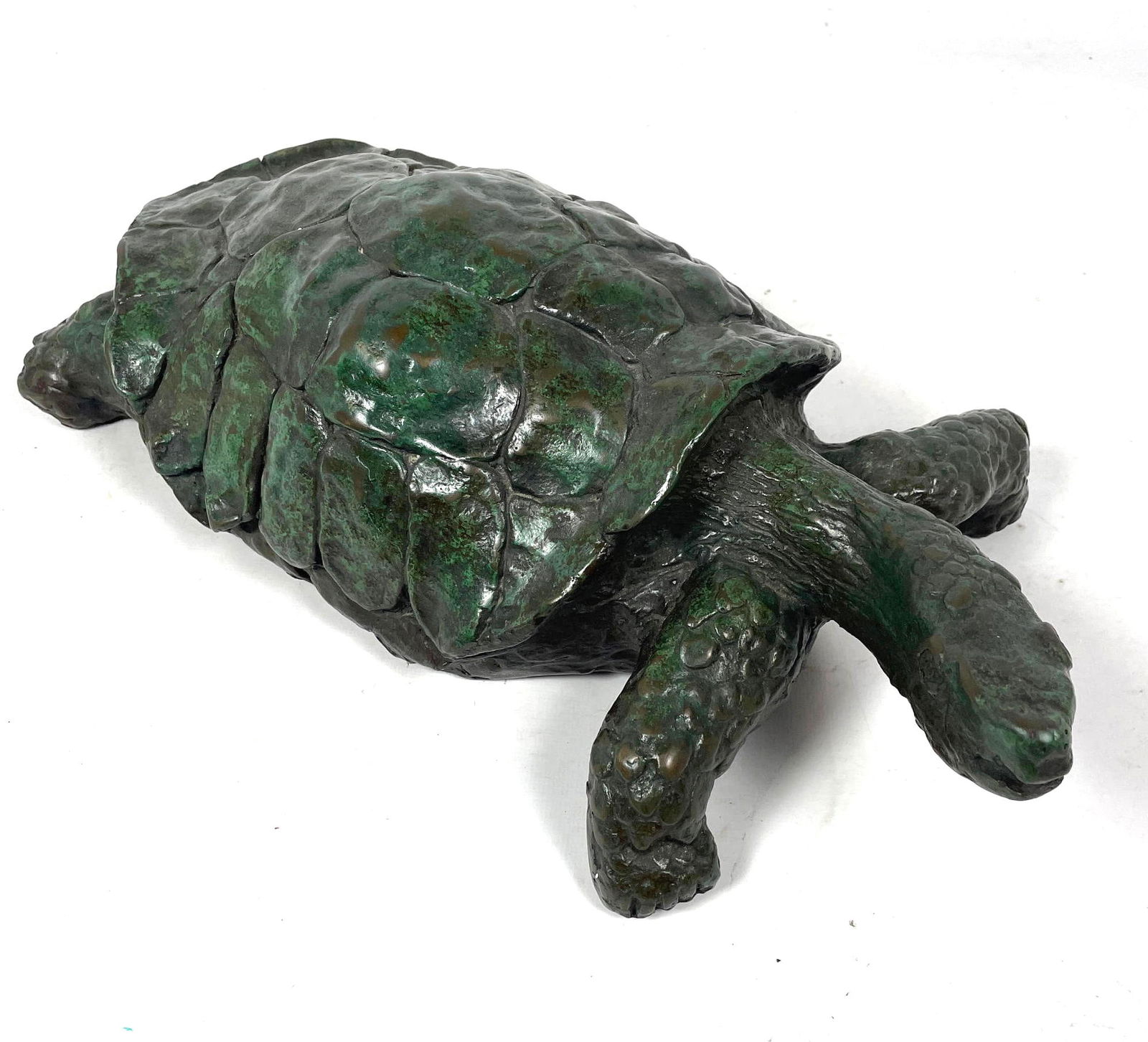 Heavy Bronze Sculpture of Turtle Unsigned.  Good Patination. (1 of 8)