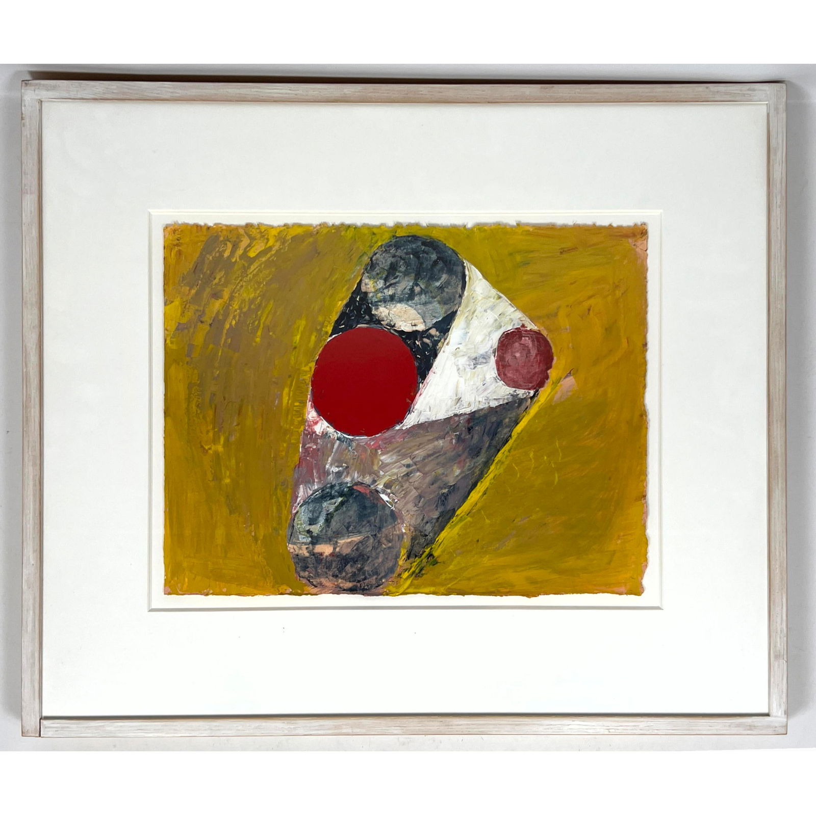 THOMAS NOZKOWSKI Modernist Abstract Painting. Oil on Raw Edge Paper. PACE wildenstein Gallery Label. (1 of 10)