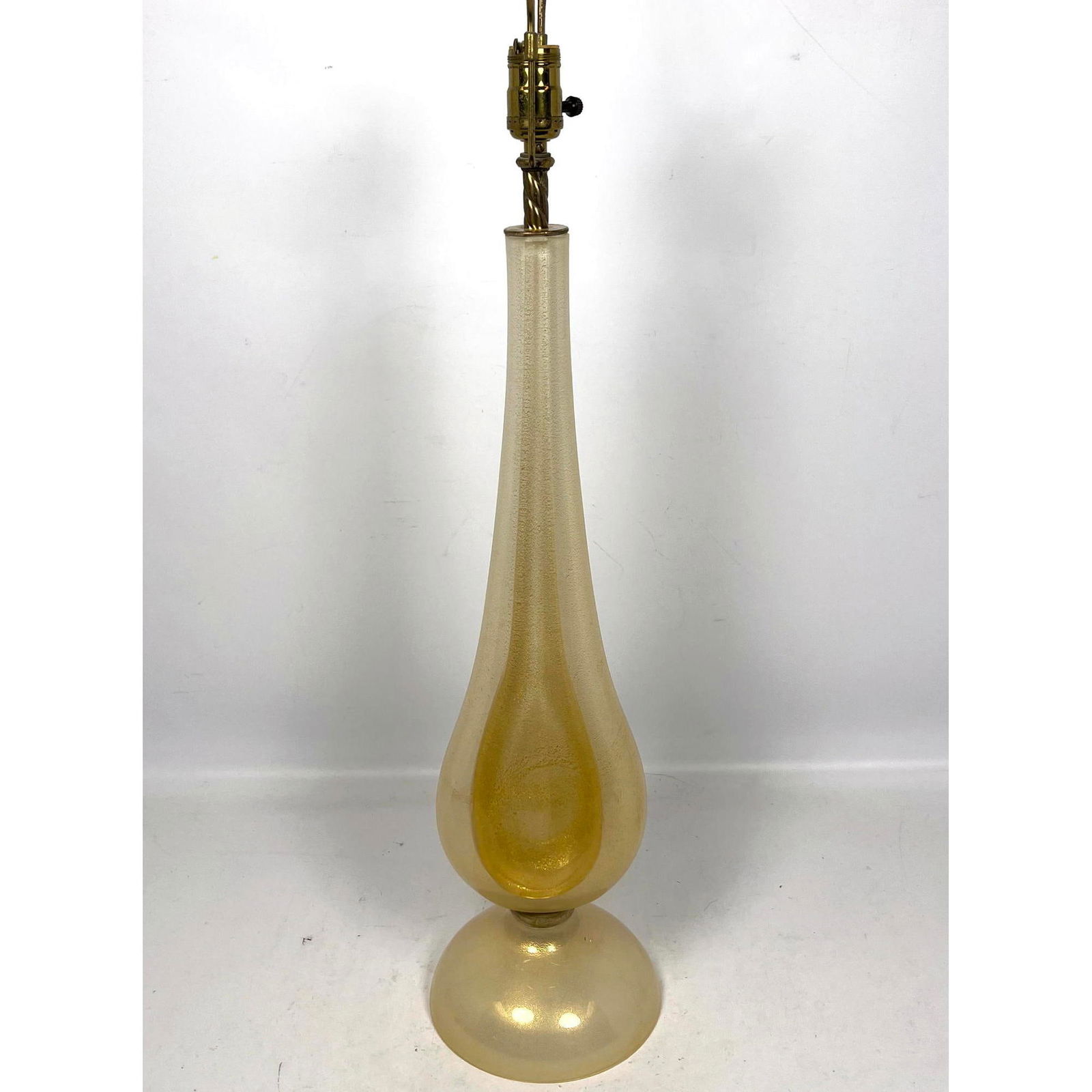 Tall Seguso Style Murano Glass Table Lamp. Vintage. Gold internal flecks. (1 of 13)
