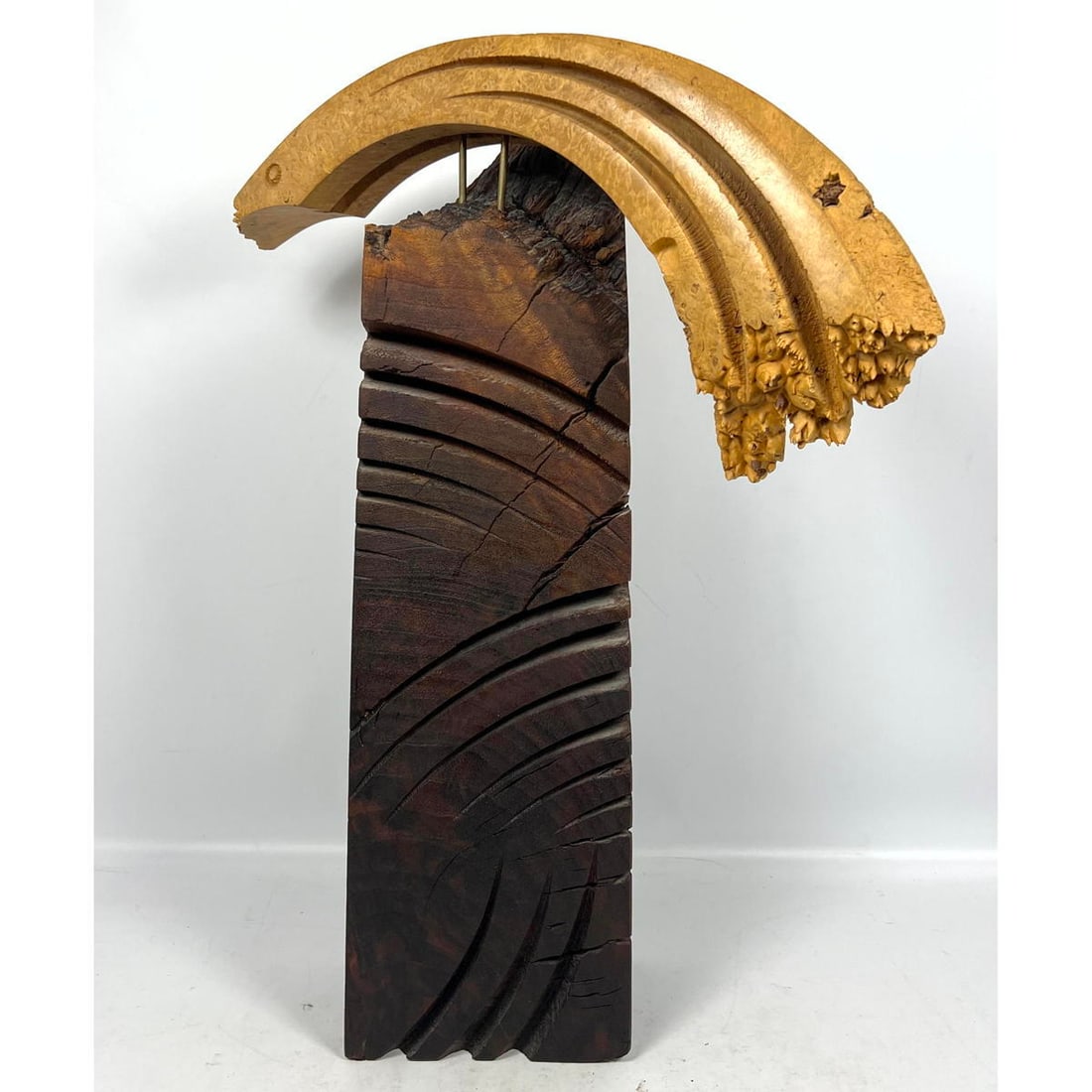 CHRISTIAN BURCHARD Mid Century Brutalist Carved Burl Wood Sculpture, Signed (1 of 11)