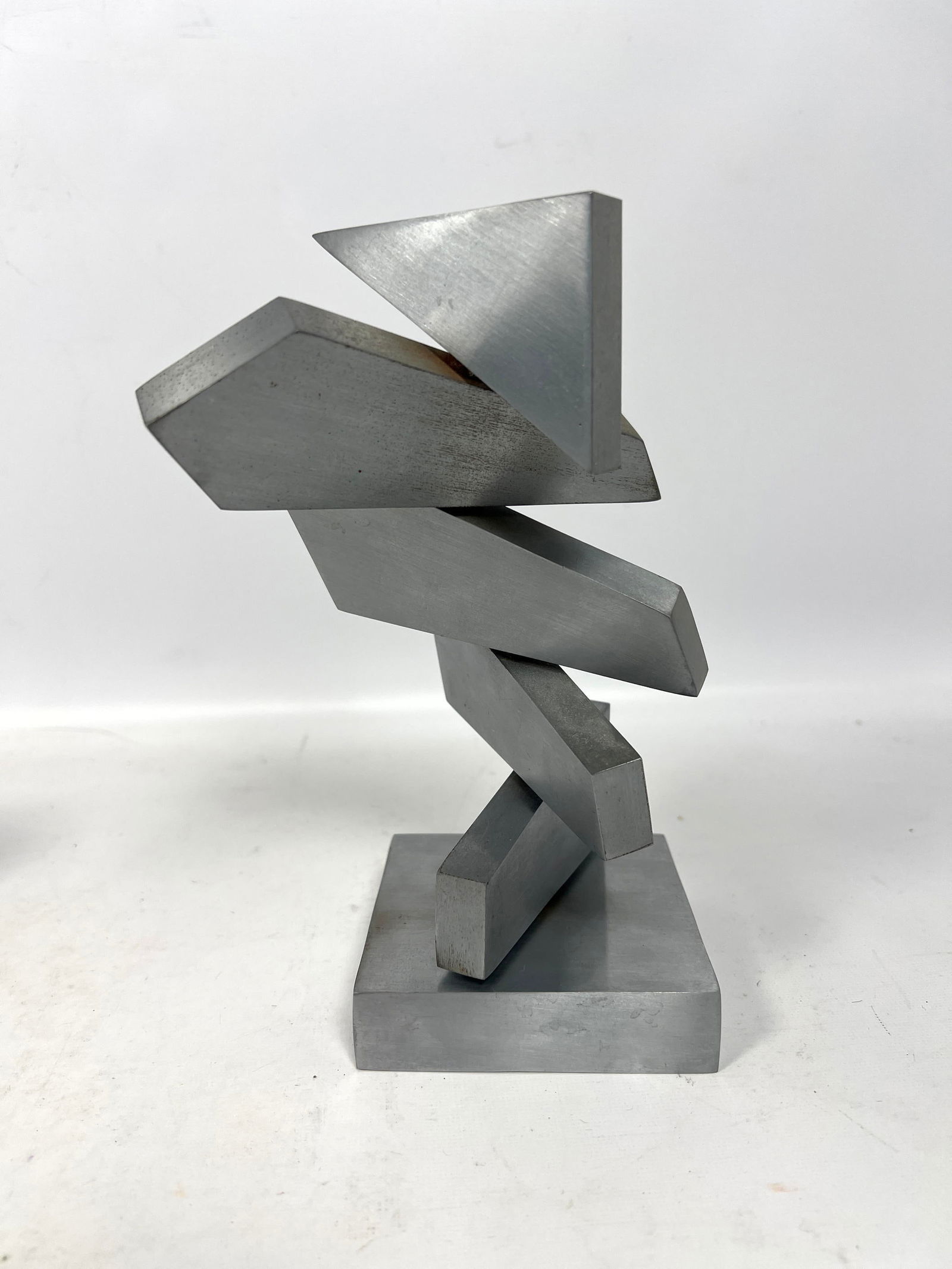 Artist Made Articulated Abstract Steel Plate Sculpture.  Movable panels.  Unsigned. (1 of 12)