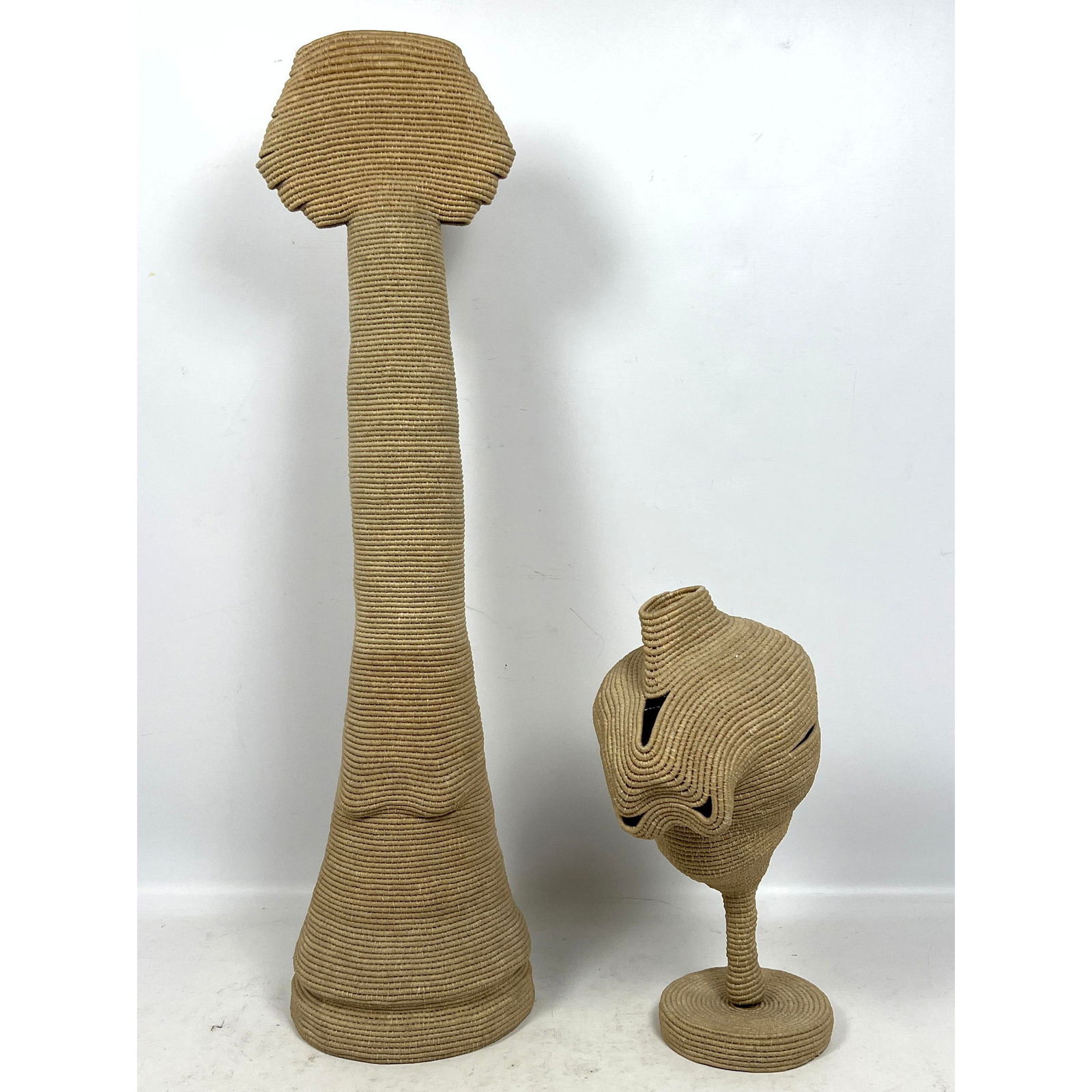 2pc Barbara Solomon Fiber Art abstract Sculptures. Inward Flight and Females are Tops. Labeled. (1 of 13)
