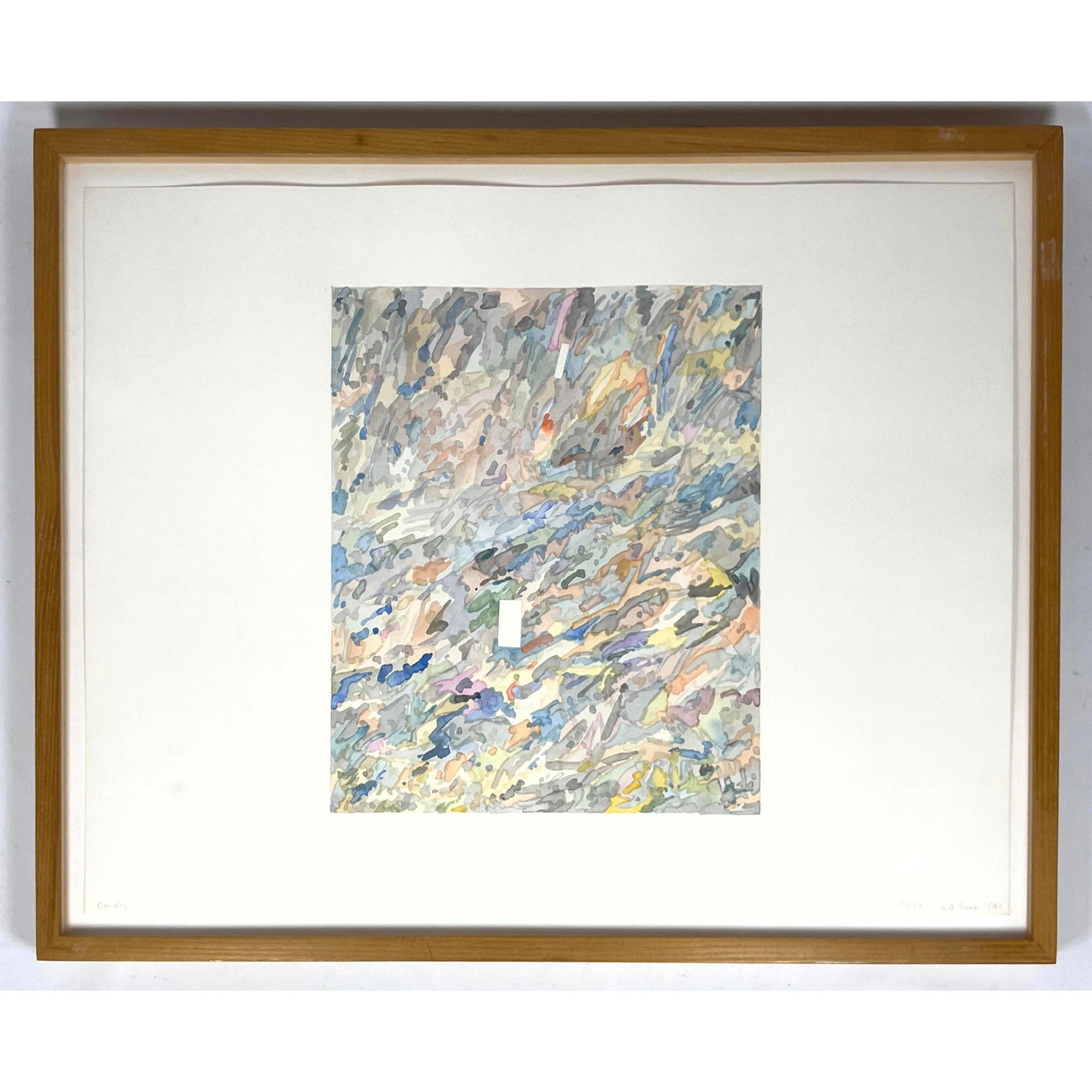 Lucio Pozzi Watercolor Painting on Paper. Signed and Dated.: Lucio Pozzi Watercolor Painting on Paper. Signed and Dated. Dimensions: Frame Height: 20.5 inches, Frame Width: 26.5 inches. - Image Size: Image Height: 13 inches, Image Width: 11.5 inches. --- - We o