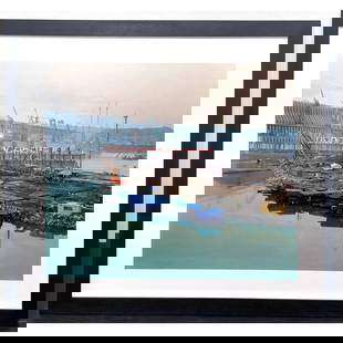 EDWARD BURTYNSKY Three gorges dam project. 2002. Original signed Chromogenic color print. 5/10. Mira: EDWARD BURTYNSKY Three gorges dam project. 2002. Original signed Chromogenic color print. 5/10. Mira Godard gallery receipt. Gallery label. Photograph. Dimensions: Frame Height: 27.5 inches, Frame Wid