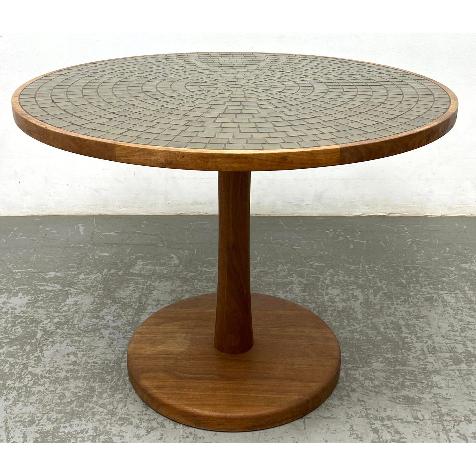 Gordon and Jane Martz Marshal studios Tile Top Table.: Gordon and Jane Martz Marshal studios Tile Top Table. Dimensions: Height: 28 inches, Width: 37.5 inches, Depth: 37.5 inches. --- - We offer curbside delivery for most items to NYC, Manhattan, Close Br