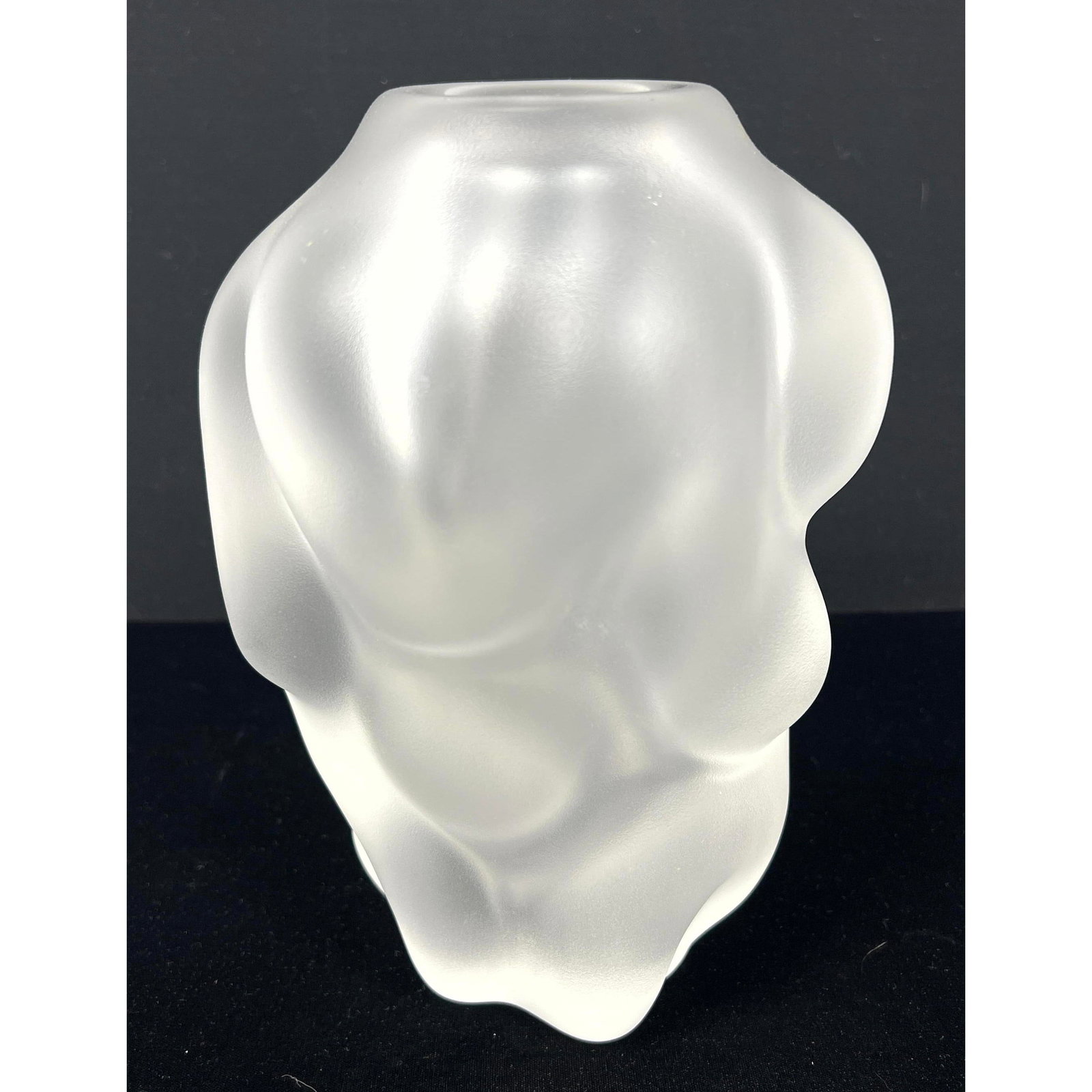 Per Sundberg for Orrefors Organic Form Frosted Art Glass Vase Sweden. Signed (1 of 9)