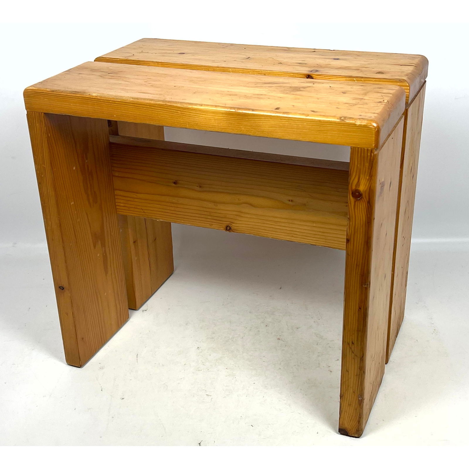 Charlotte Perriand for Les Arcs stool Side table bench. Pine. (1 of 10)