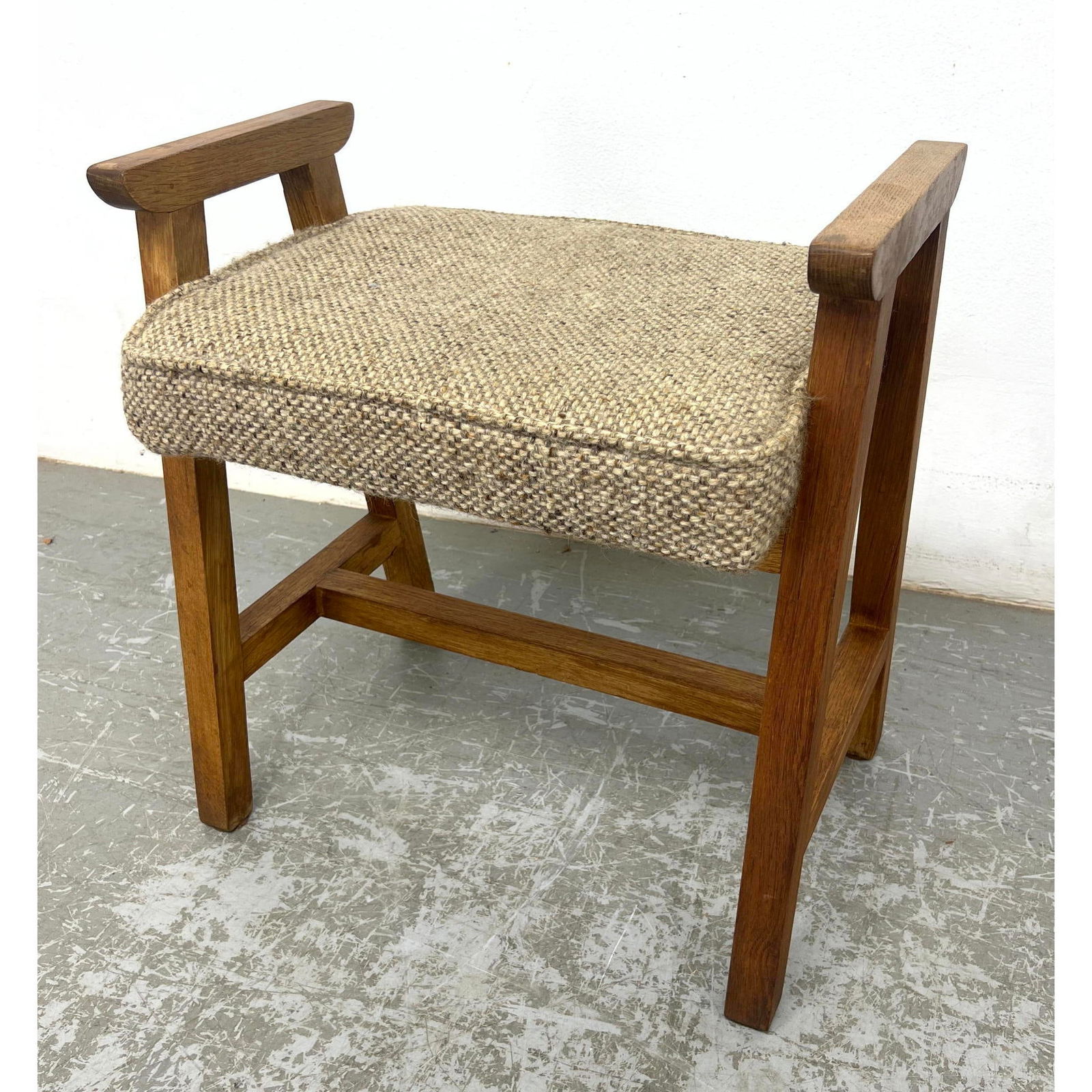 Guillerme et Chambron Oak Stool Vanity Bench. Unsigned. (1 of 9)