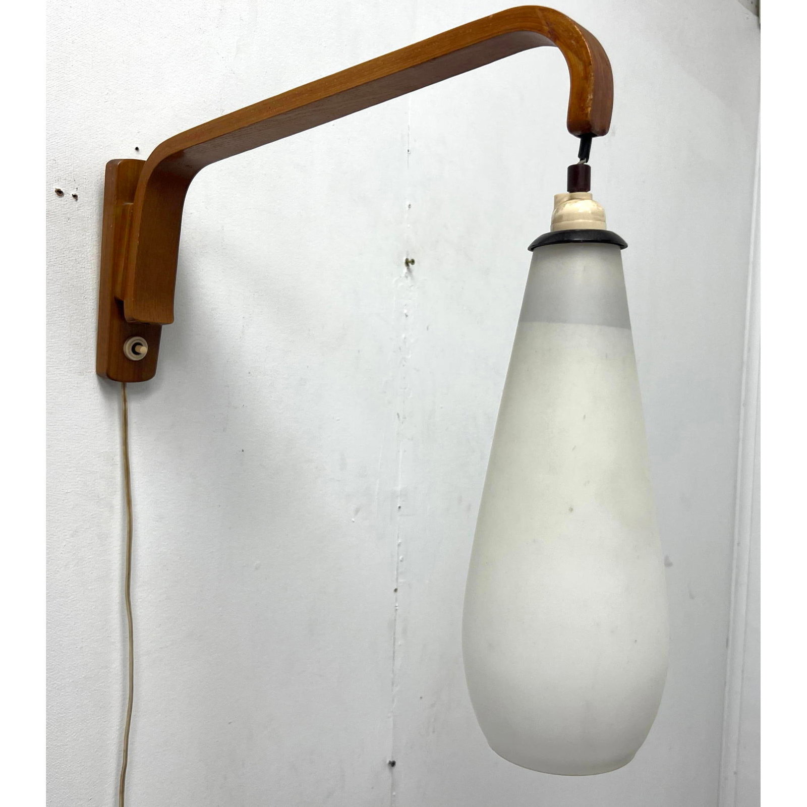 French wall sconce with long glass shade. Vintage. (1 of 9)